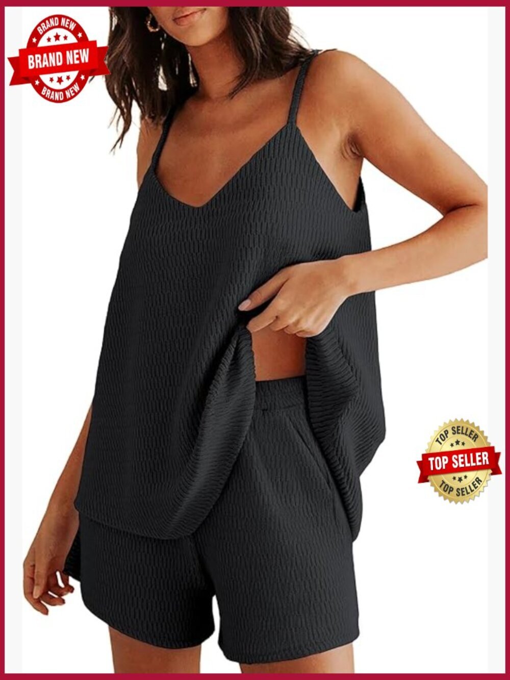 Sleeveless Knit Lounge Set with Pockets Shorts Set